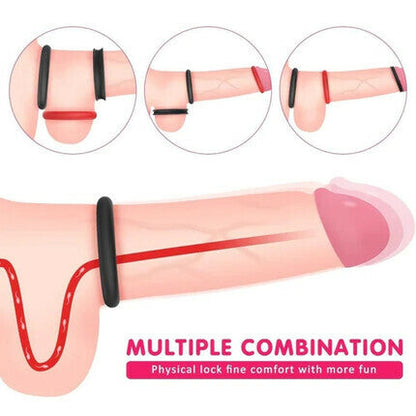 Luna Silicone Cock Ring Set – 3-in-1 Adjustable 1.5 Inch Flexible Ring System