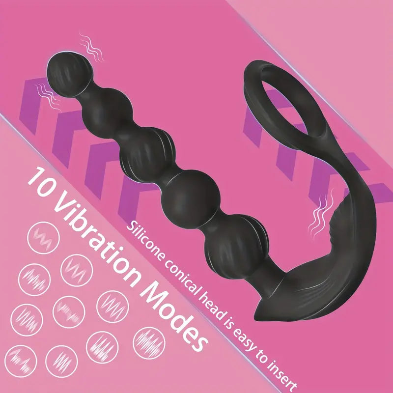 1pc Anal Plug Vibrator With Penis Ring Sex Toys, Male Prostate Massage Vibrator Anal Plugs Penis Ring Delay Ejaculation Vibrator Wireless Control Sex Toys For Men And Women