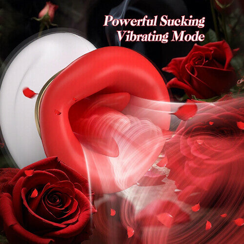 4 in 1 Clitoral Vibrator Mouth Inspired Tongue Action with Licking Biting Sucking and Vibration Modes