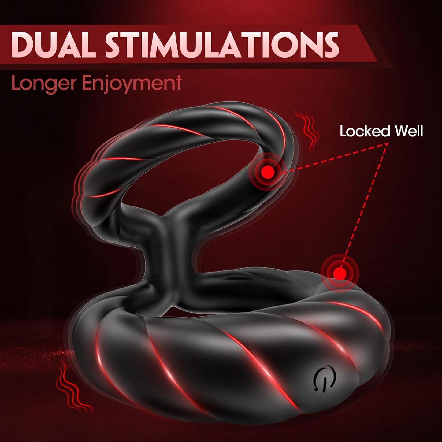 Pro-Stamina Vibrating Penis Ring – Dual Motor, 10 Modes & IPX7 Waterproof