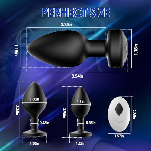 Silicone Vibrating Butt Plug with Remote – Prostate Massager, 10 Vibration Modes