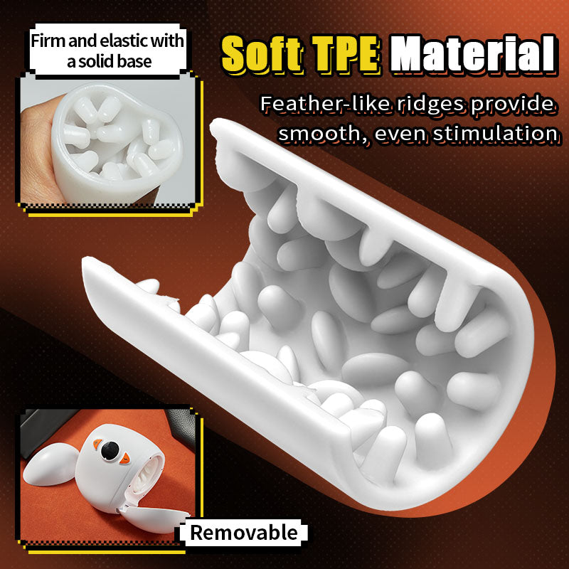 Removable white TPE sleeve with soft internal ridges