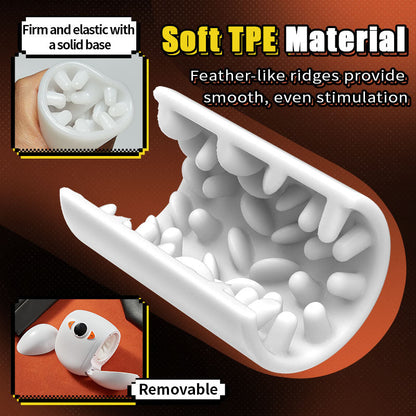 Removable white TPE sleeve with soft internal ridges