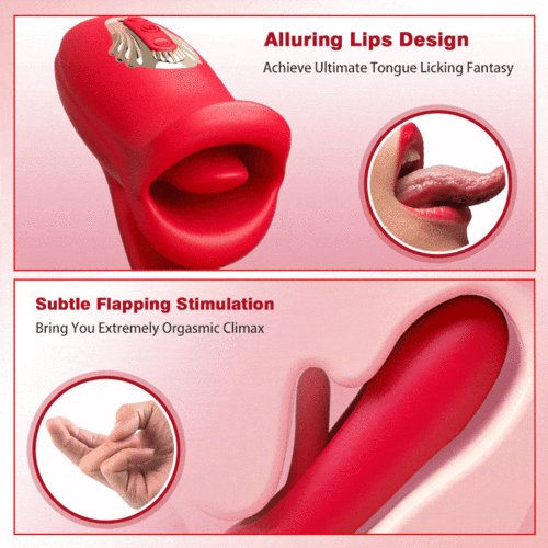 Mouth-Shaped Biting G Spot Vibrator with Vibration & Flapping