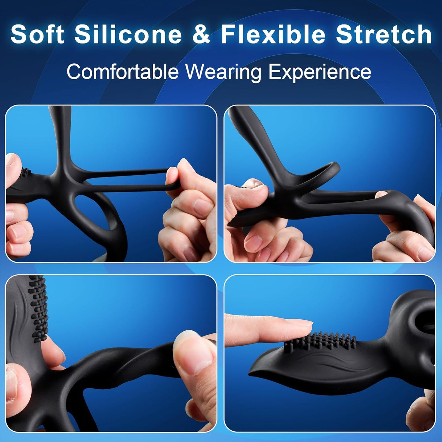 3-in-1 Couples Vibrating Cock Ring – 10 Modes Remote Control