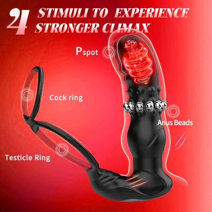 ST-PM-VF09 Thrusting Prostate Massager – APP Control, 9 Modes & Dual Ring
