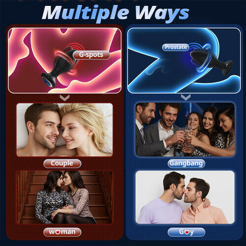 Remote & LED Anal Plug: 360° Rotation & 9 Vibration