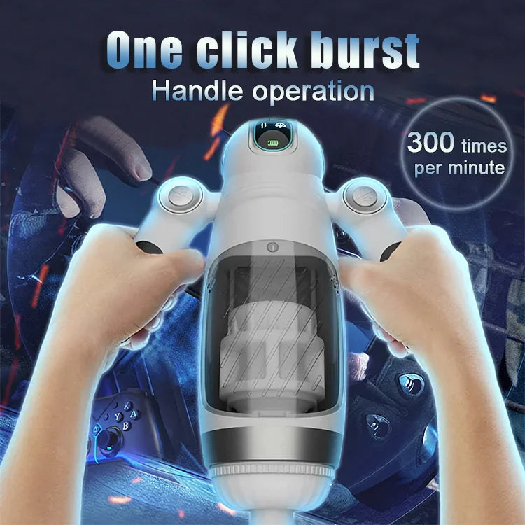 Handheld Retractable Sucking & Heating Male Penis Stroker