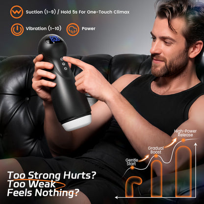 SolaceX Automatic Male Stroker – 9 Suction Modes & 10 Vibrations