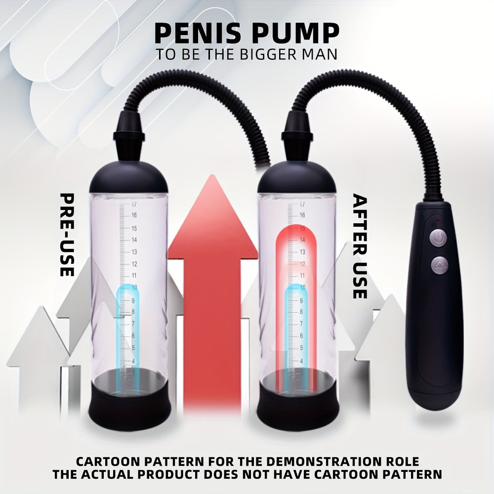 Battery-powered Penis Pump With Scale, Detachable And Washable Plastic Cylinder Negative Pressure Vacuum Pump Sex Toy, Penis Exerciser, Penis Endurance Exerciser Stretcher