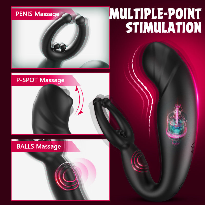 Prostate Massager with Bead Massage P-spot - 9 Vibrating  with Remote Control