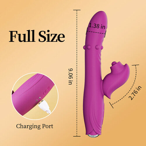 Liliana - 4 In 1 Tapping Wiggling G-spot Vibrator With Rolling Beads