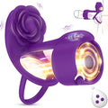 ST-CR-RV10 3-in-1 Rose Penis Ring – Dual Motors, Remote Control & IPX7