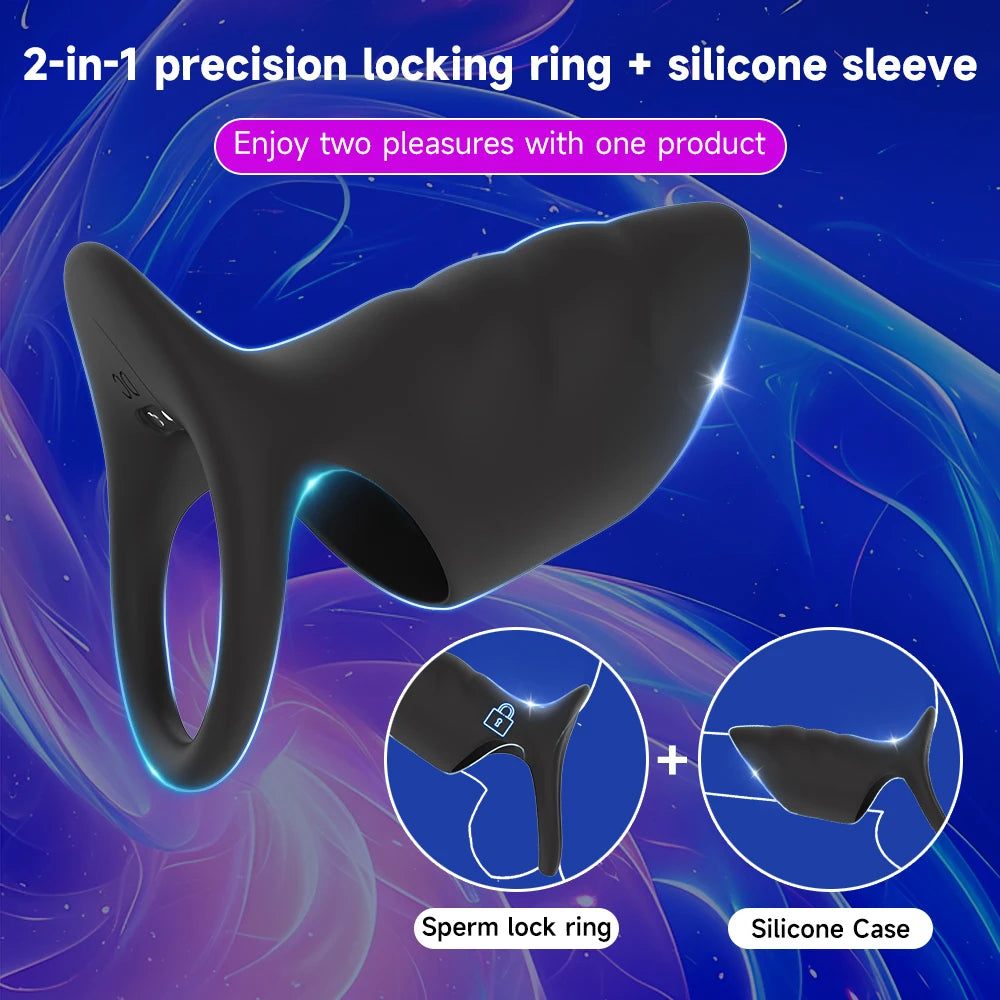 Vibrating Penis Sleeve & Cock Ring Enhancing Hardness Long Lasting of Erections