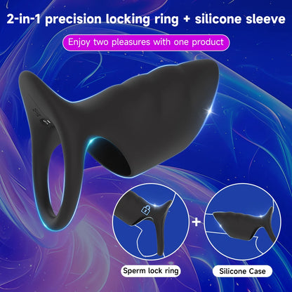 Vibrating Penis Sleeve & Cock Ring Enhancing Hardness Long Lasting of Erections
