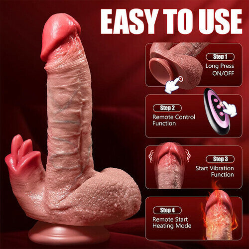Licking Pro: 9.45In Dual-Tongue Upgrade with Thrusting, Vibrating & Heating