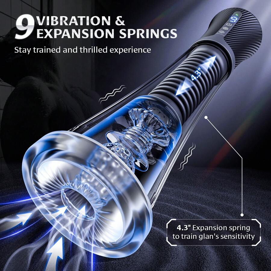Clear Male Visual Penis Enlargement Pump APP Controlled 9 Vibrating & 5 Sucking Modes