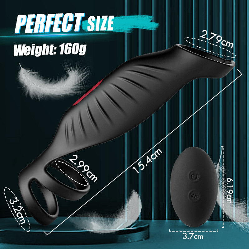 9 Vibrating Cock Ring and Penis Sleeve 2 IN 1 Male Vibrator for Couples