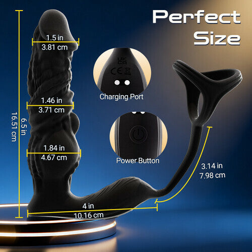 Baron 6-in-1 Rapid Thrusting Prostate Massager – App & Remote Control Vibrating Anal Plug for Men