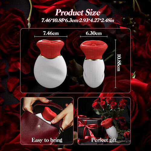 4 in 1 Clitoral Vibrator Mouth Inspired Tongue Action with Licking Biting Sucking and Vibration Modes