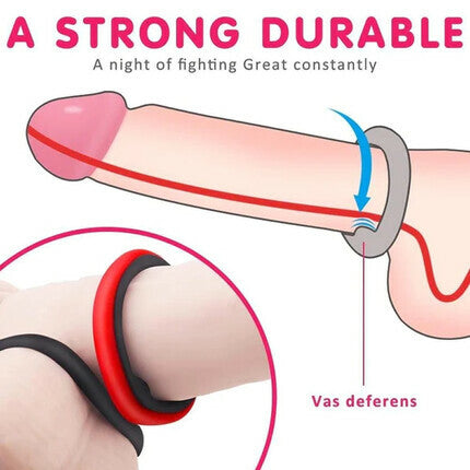 Luna Silicone Cock Ring Set – 3-in-1 Adjustable 1.5 Inch Flexible Ring System