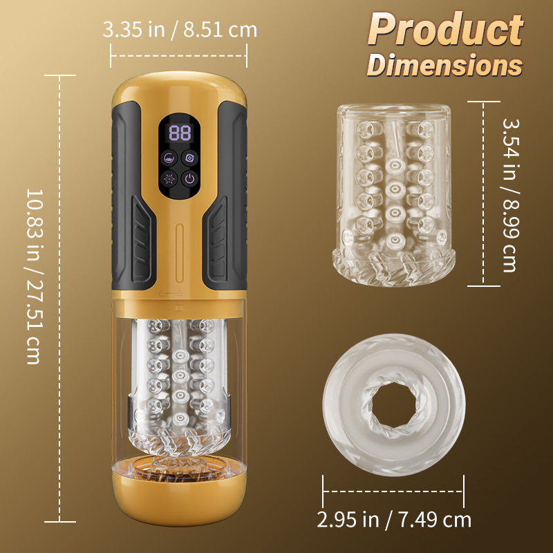 5-in-1 Male Stroker with Adaptive Thrusting & Air Suction