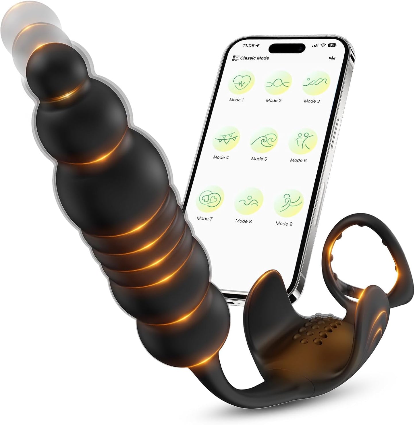 Beginner Vibrating Anal Plug – 10 Modes Silicone Trainer