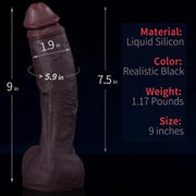 9-Inch Realistic Silicone Dildo with Strong Suction Cup – Soft, Skin-Like Feel for Hands-Free Play product image 6