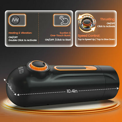 Alien-6 in 1 Automatic Male Stroker with 10 Thrusting & Vibrating Modes + 4 Suction Intensities