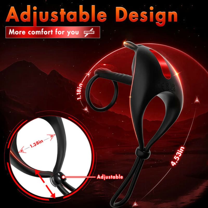 Adjustable Vibrating Dual Penis Ring Couples Shared Erection Rabbit Vibration Sweetstoy