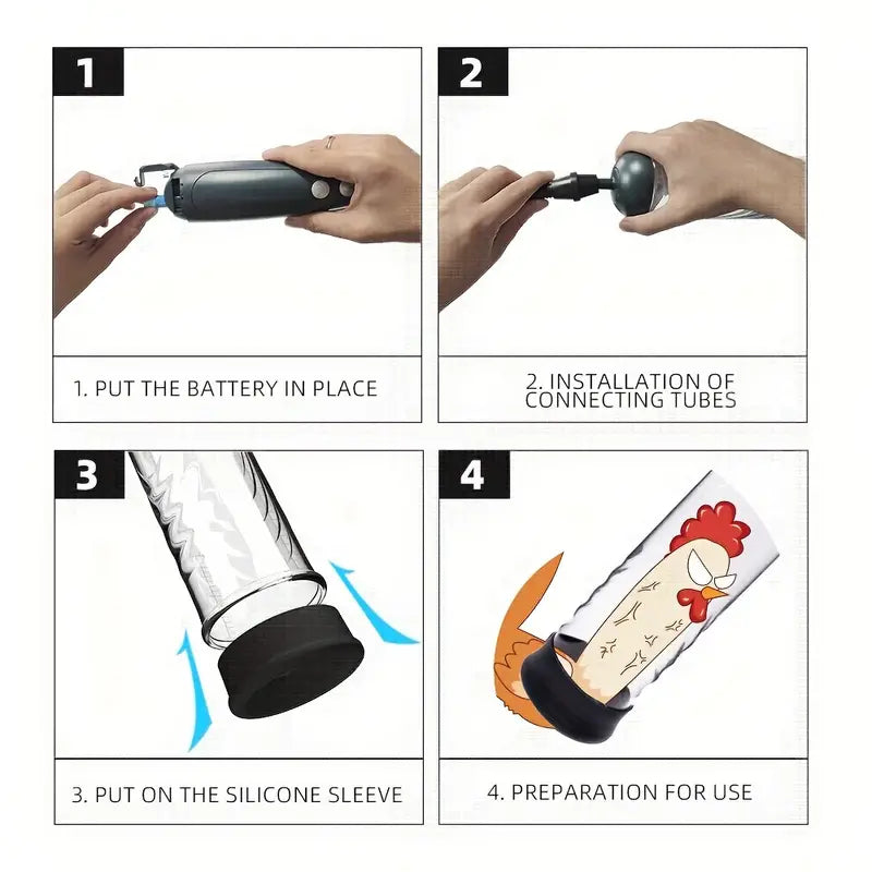 Battery-powered Penis Pump With Scale, Detachable And Washable Plastic Cylinder Negative Pressure Vacuum Pump Sex Toy, Penis Exerciser, Penis Endurance Exerciser Stretcher Sweetstoy