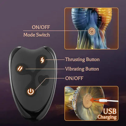 Phoenix Fantasy Monster Thrusting Dildo – 7×7 Modes Remote Control