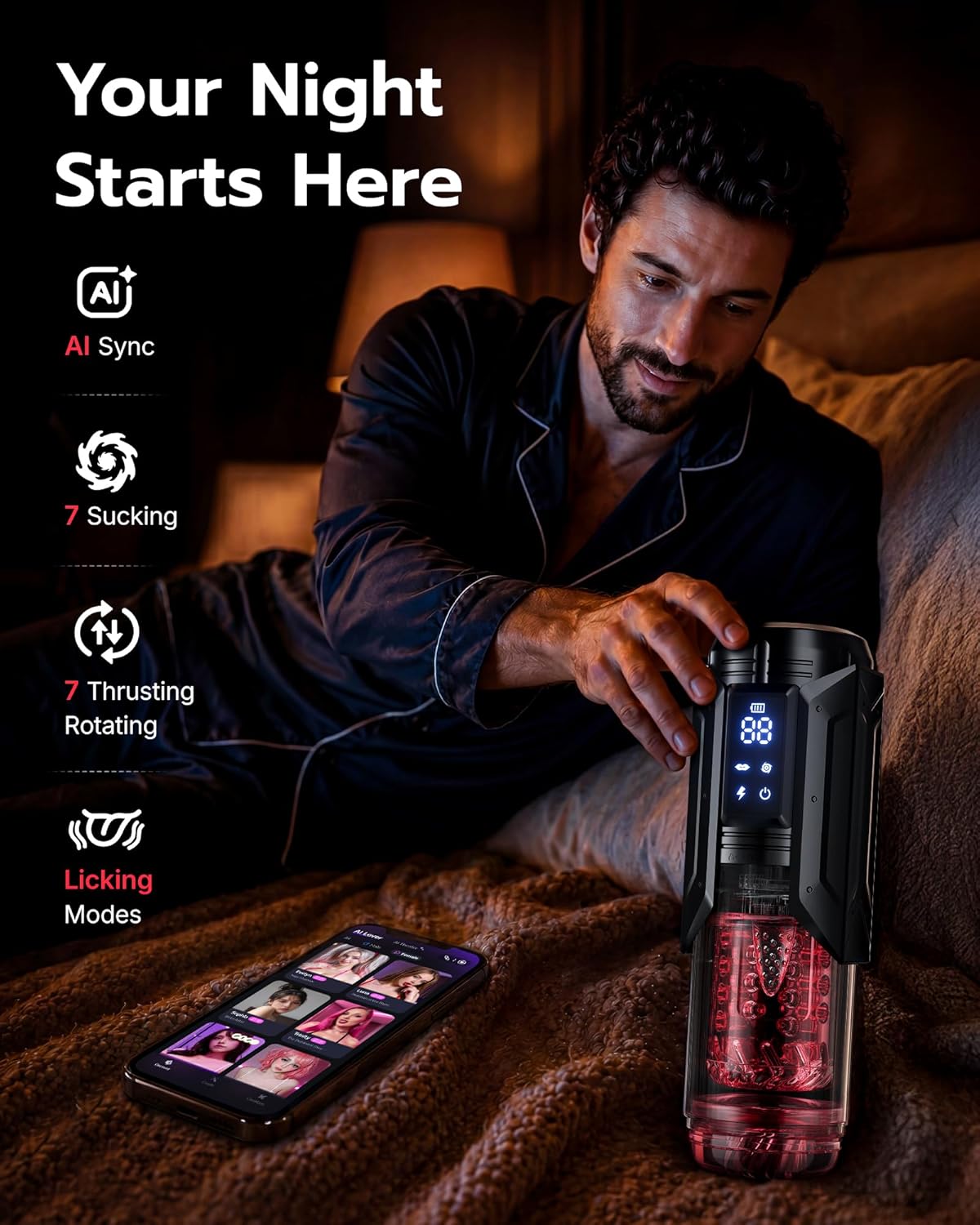 EINSEO AI-Controlled Rotating Male Stroker with Thrusting & Air Suction