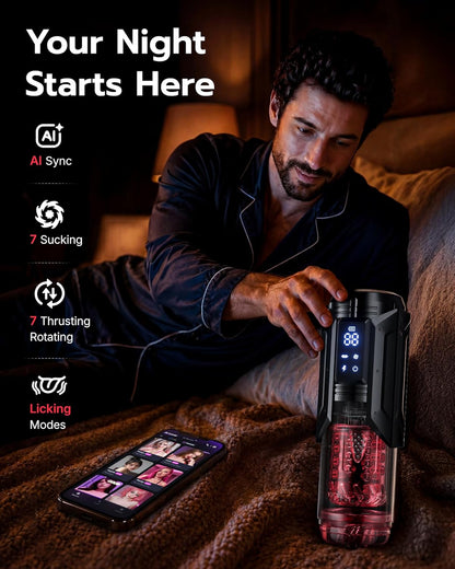 EINSEO AI-Controlled Rotating Male Stroker with Thrusting & Air Suction