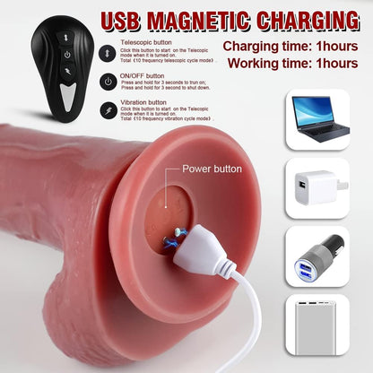 Electric Thrusting & Vibrating Dildo – 3 Speeds & 10 Frequencies