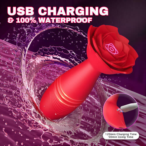 APP Thrusting Anal Vibrator Plug – Remote Control Rose Sex Toy