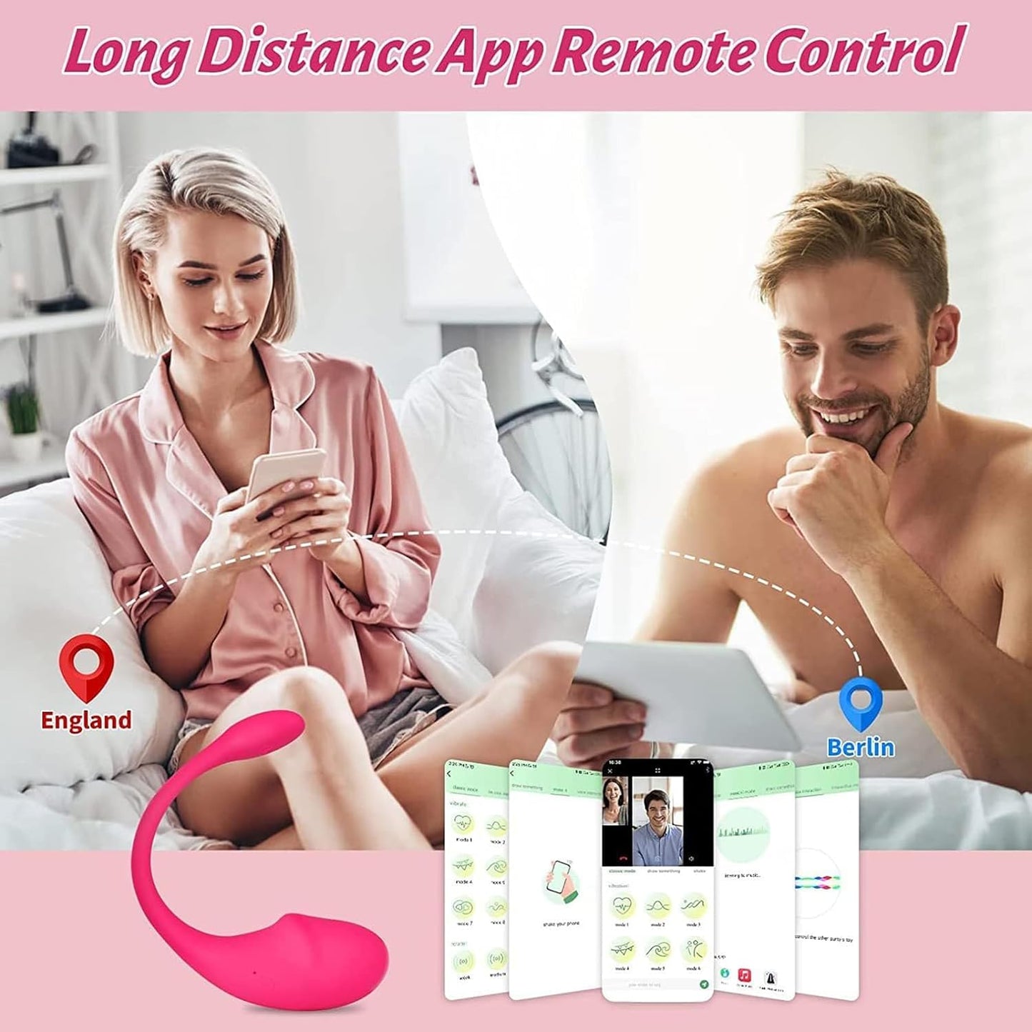 Long-distance app control shown between two phone users