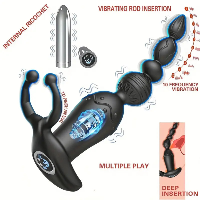 G-spot clitoral vibrator, push-in anal plug, men's prostate massager Sweetstoy