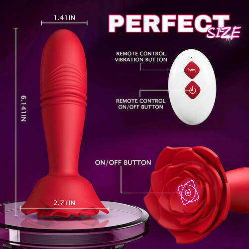 APP Thrusting Anal Vibrator Plug – Remote Control Rose Sex Toy