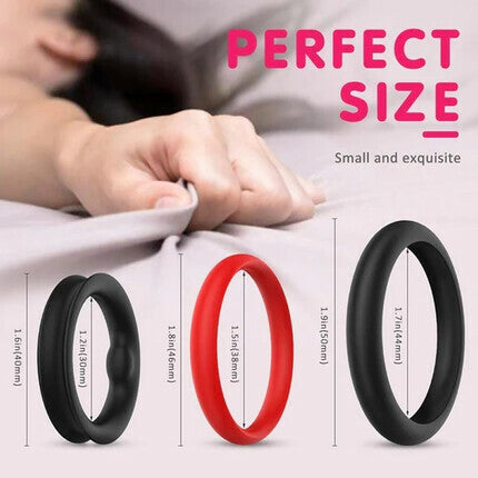 Luna Silicone Cock Ring Set – 3-in-1 Adjustable 1.5 Inch Flexible Ring System