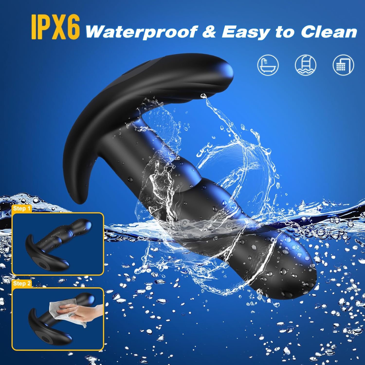 360° Rotating Vibrating Massager – 3 Rotation & 10 Modes with Remote Control