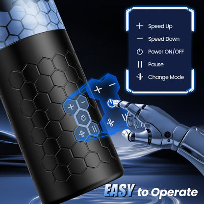 STORM -Blue Whirlwind Rotating Stroker with Telescopic Stimulation