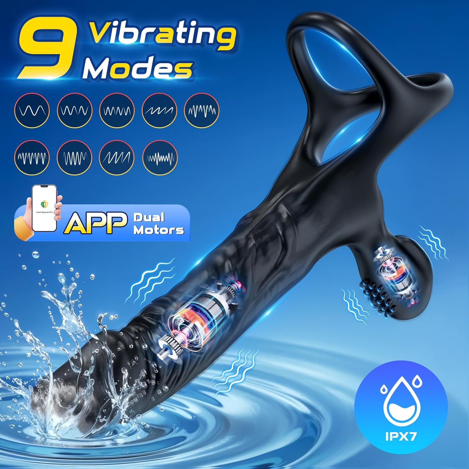 APP-Controlled Strap-On Vibrator – 10 Modes Anal Plug & Cock Ring Massager