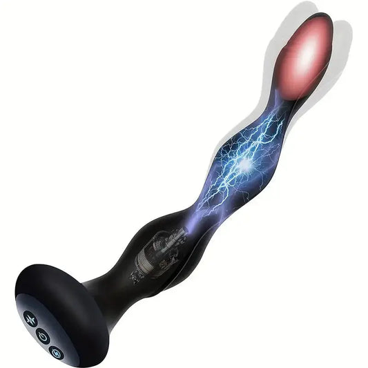 Bendable Electric Anal Plug Pulse Heating Prostate Massager Sex Toys 3-in-1 Sweetstoy