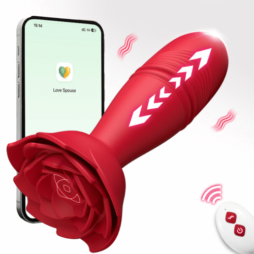 APP Thrusting Anal Vibrator Plug – Remote Control Rose Sex Toy