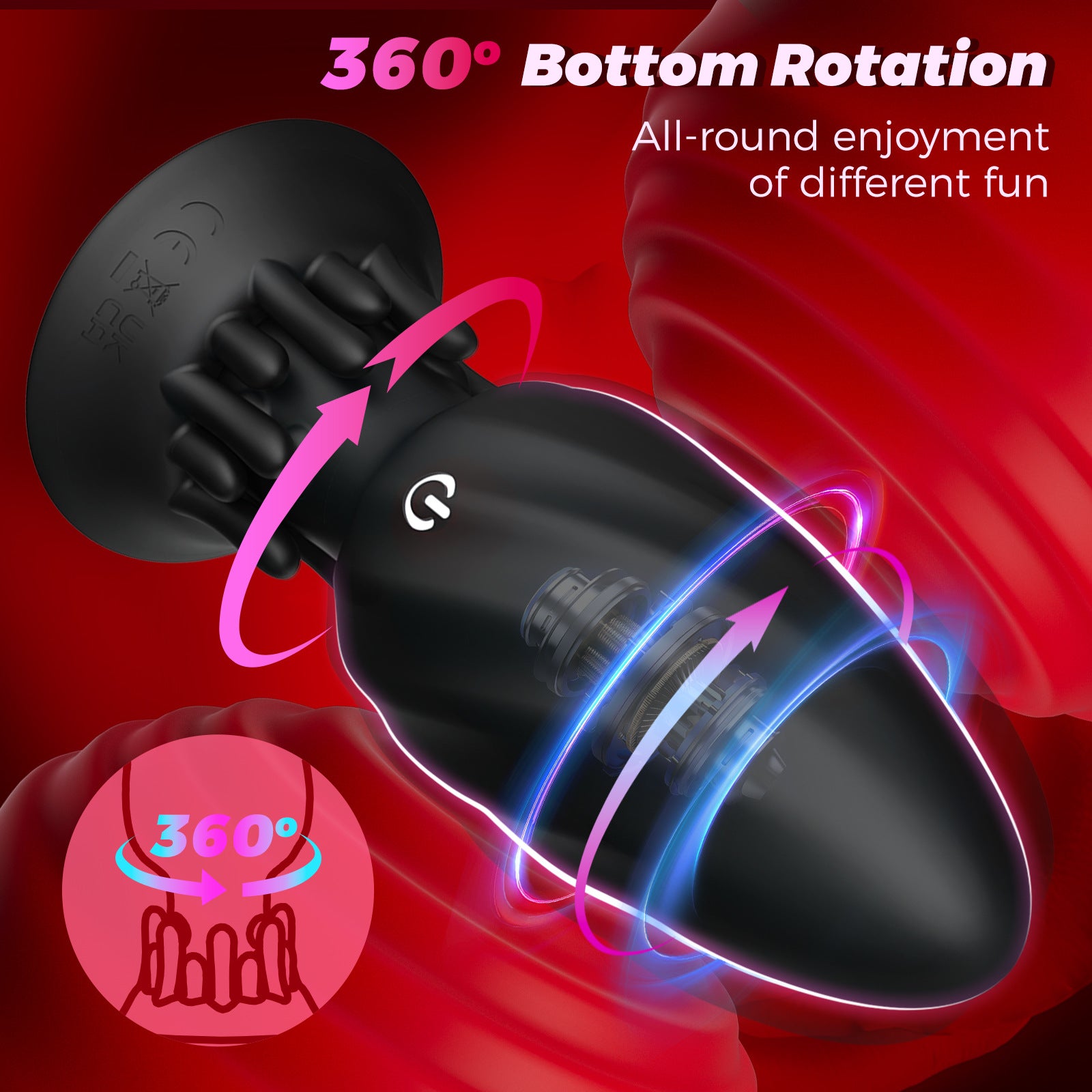 9-Mode Rotating Anal Plug – Waterproof, Quiet, Prostate & Anal Pleasure