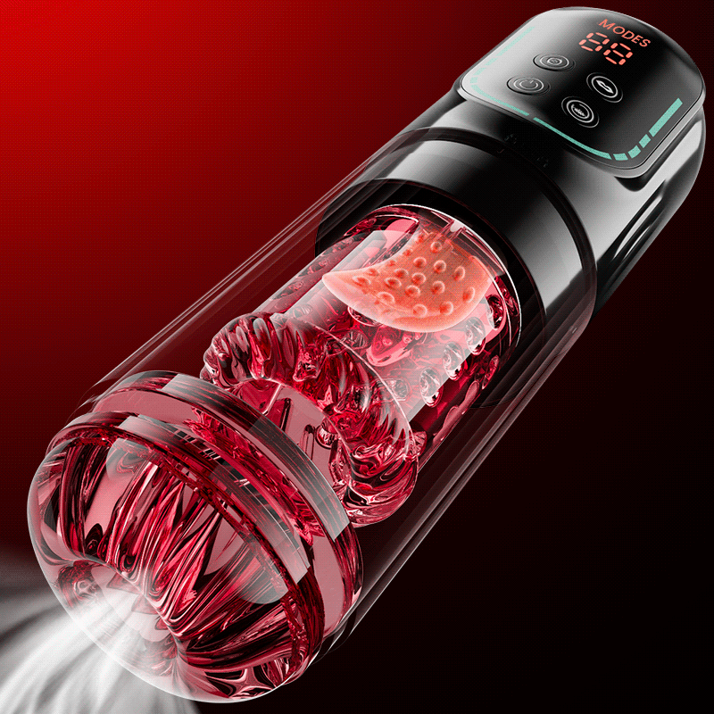 Cinder App-Controlled Thrusting & Rotating Male Masturbator with Suction, Vibration & Licking Sensation