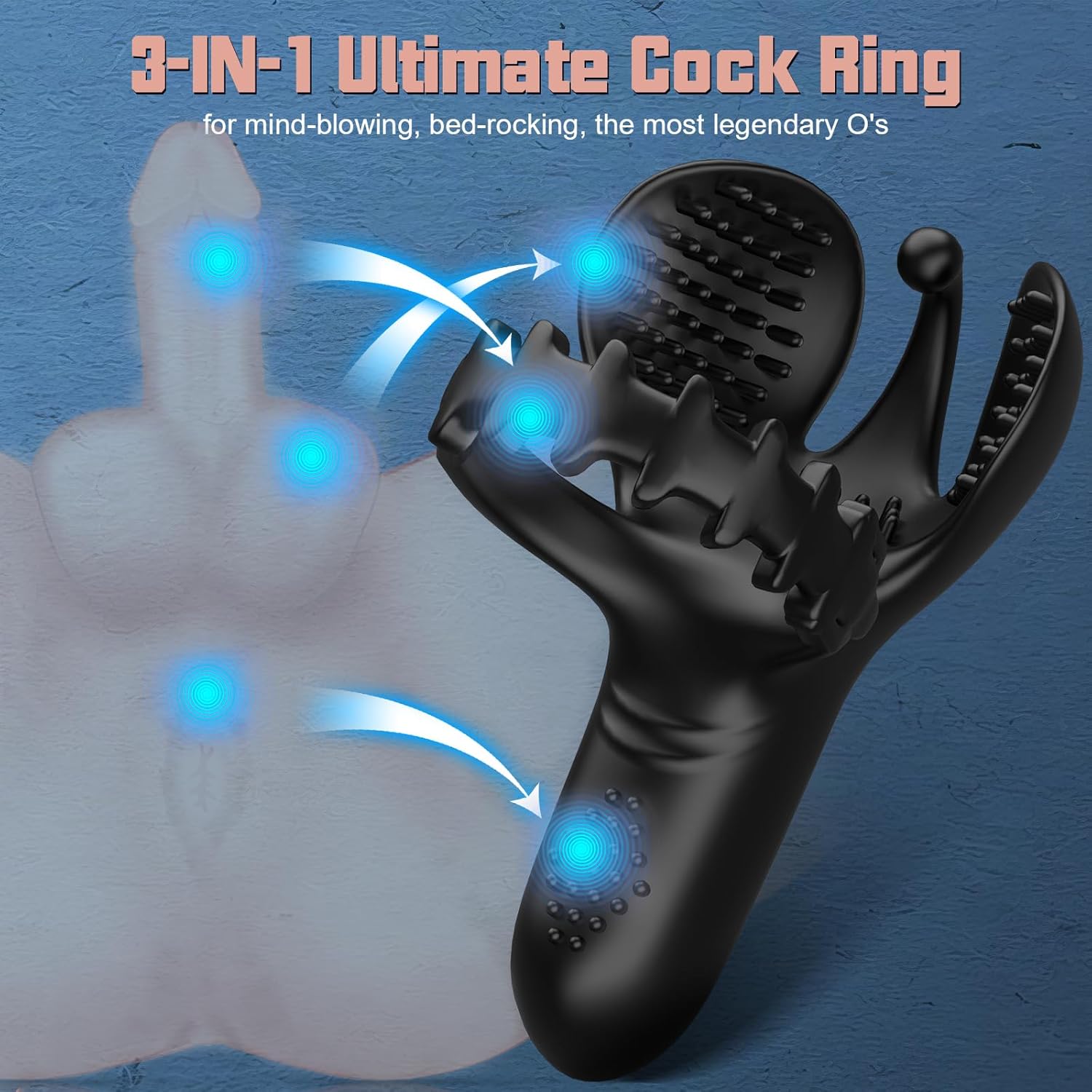 3-in-1 Vibrating Adjustable Penis Ring with Prostate & Clitoral Stimulation