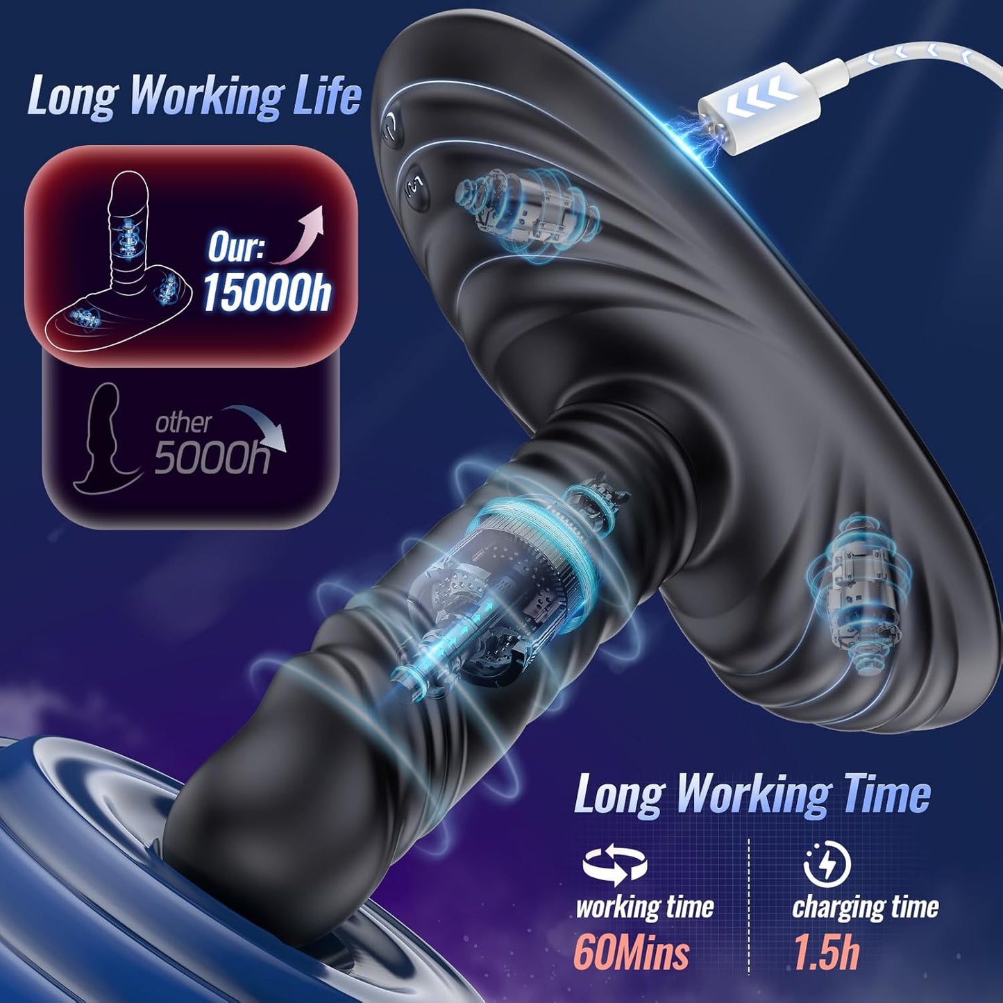 BEISAR Grinder Pro Rapid Thrusting Motion 9 Vibration Modes & Remote Control