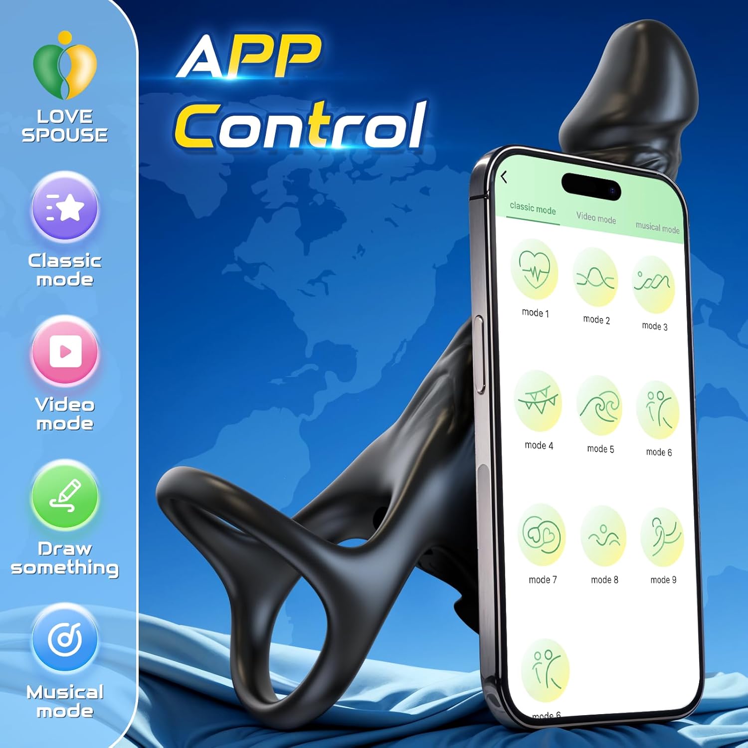APP-Controlled Strap-On Vibrator – 10 Modes Anal Plug & Cock Ring Massager